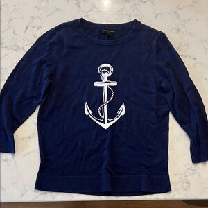 Banana Republic Women's Navy Anchor Crew Neck Sweater